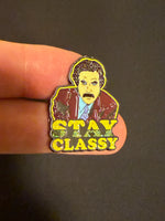 Load image into Gallery viewer, Anchorman - Ron Burgandy Stay Classy Pin