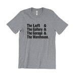 Load image into Gallery viewer, The Loft & The Gallery & The Garage (paradise garage) & The Warehouse T-Shirt