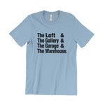 Load image into Gallery viewer, The Loft & The Gallery & The Garage (paradise garage) & The Warehouse T-Shirt