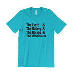 Load image into Gallery viewer, The Loft & The Gallery & The Garage (paradise garage) & The Warehouse T-Shirt