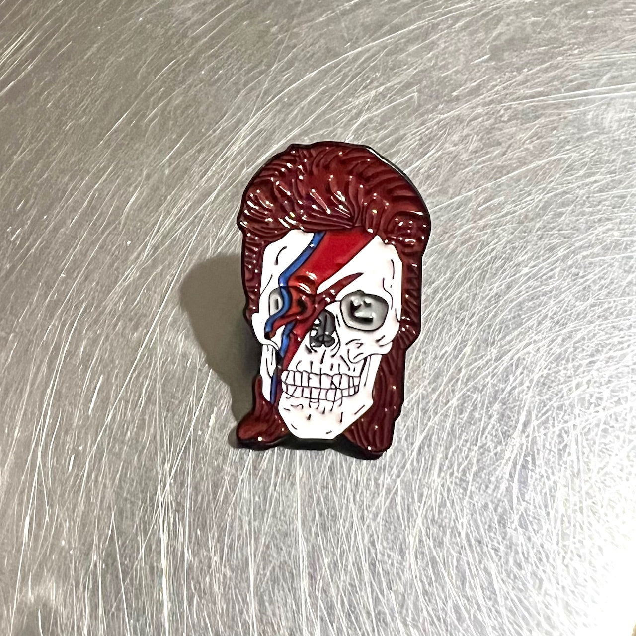 David Bowie Skull Pin