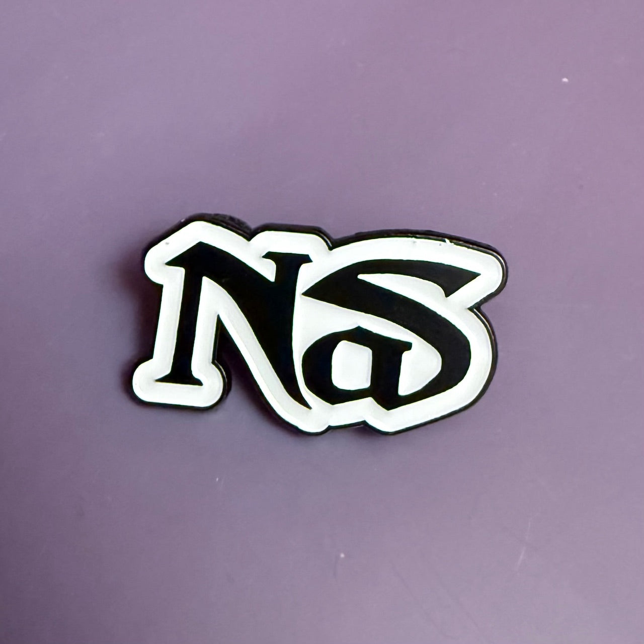 Nas Black and White Pin