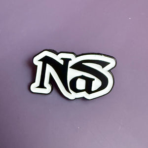 Nas Black and White Pin