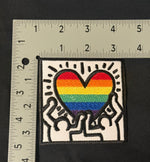 Load image into Gallery viewer, Keith Haring Rainbow Heart Patch

