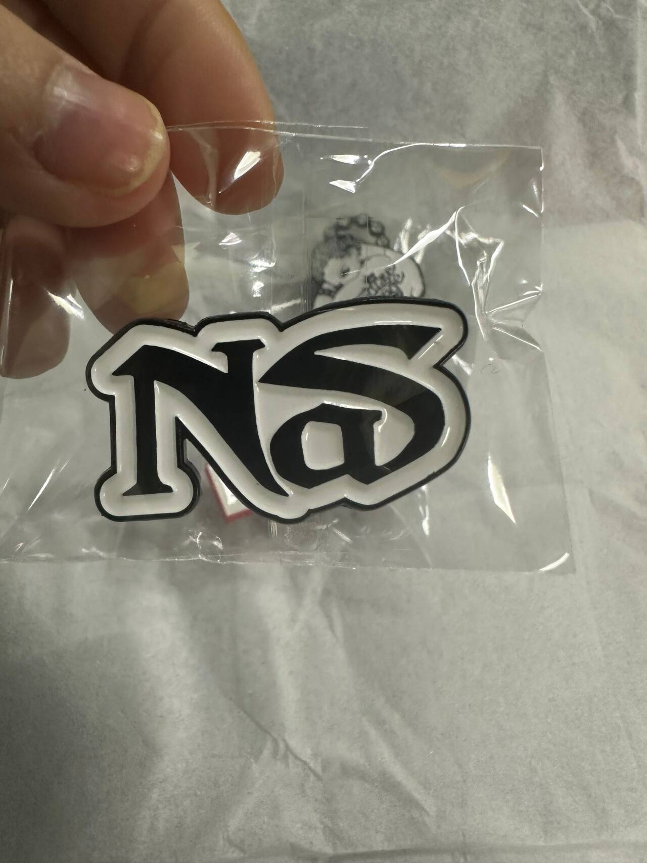 Nas Black and White Pin