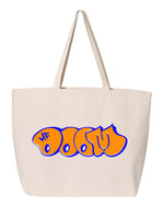Load image into Gallery viewer, MF Doom Orange and Blue Jumbo Tote Bag
