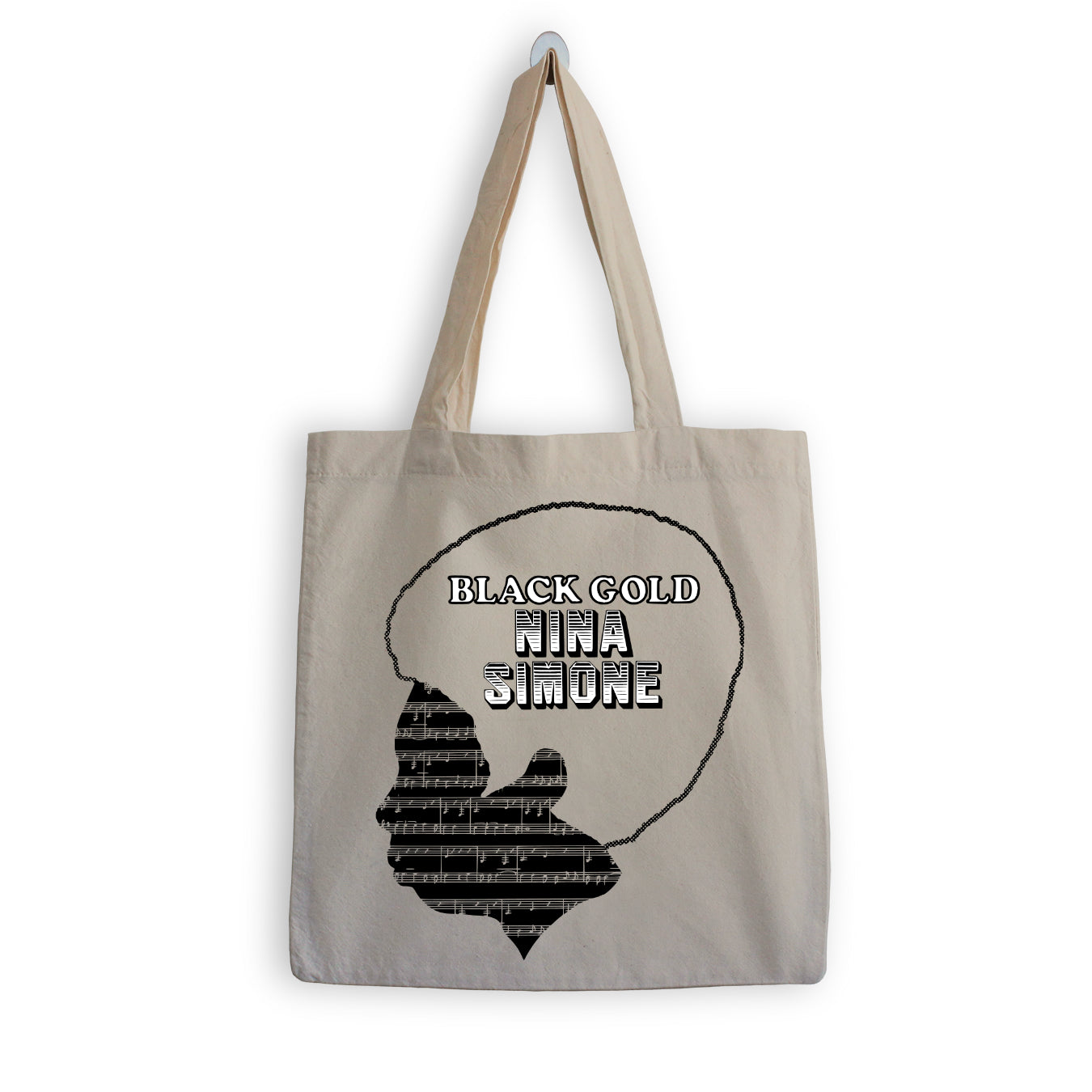 Nina Simone - Black and Gold Tote Bag