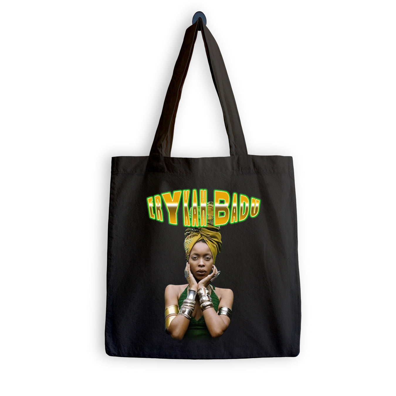 Erykah Badu Gold and Green Tote Bag