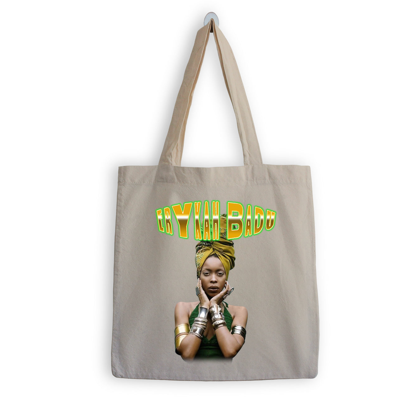 Erykah Badu Gold and Green Tote Bag