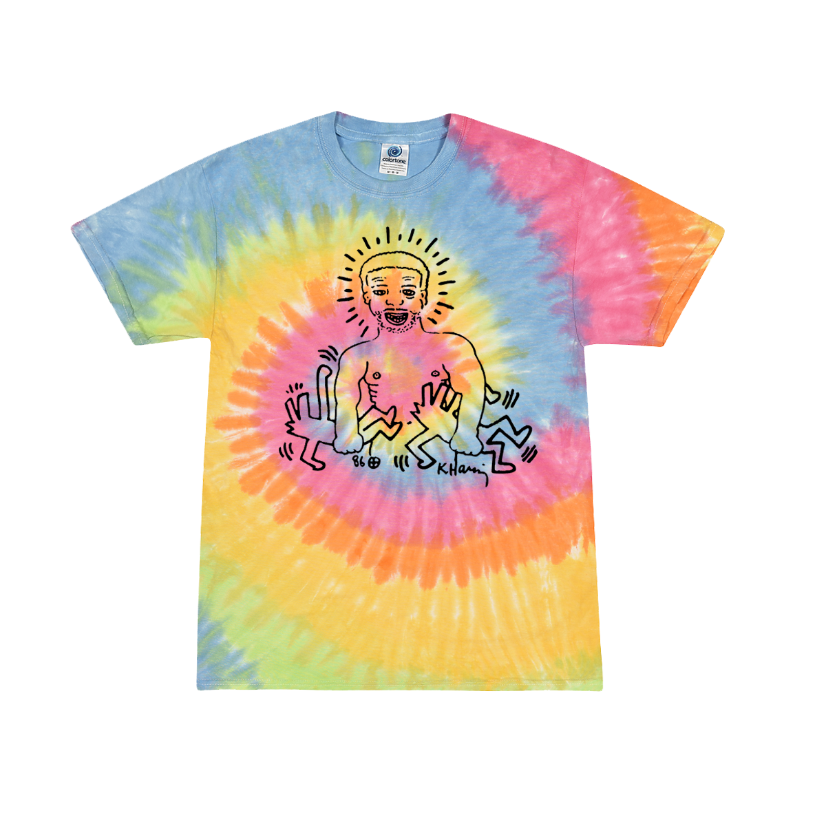 Keith Haring and Larry Levan Tie Dye T-Shirt