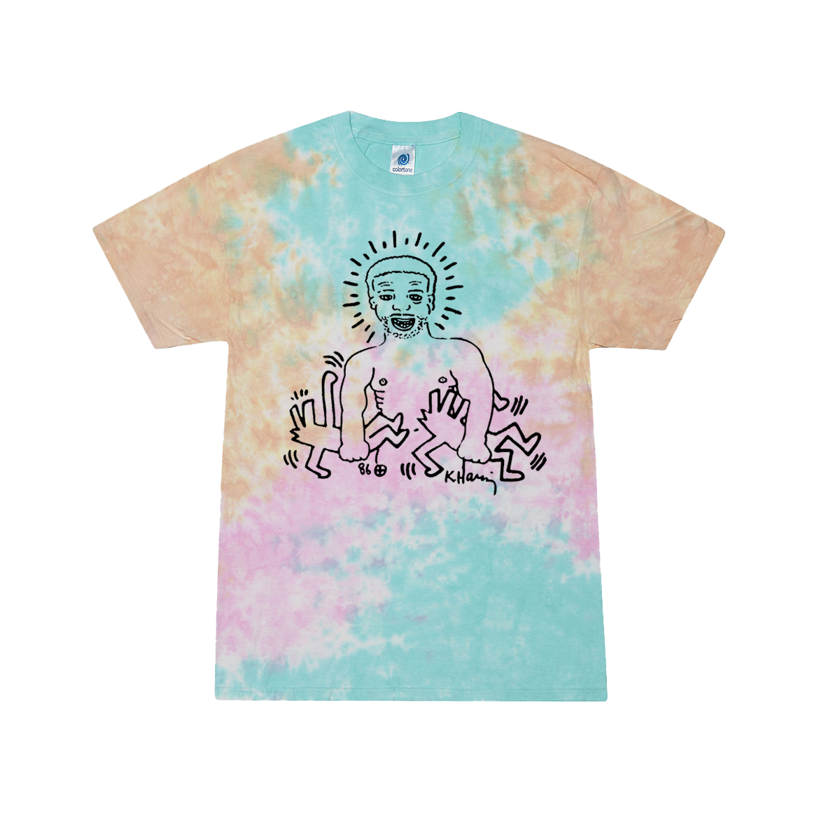 Keith Haring and Larry Levan Tie Dye T-Shirt