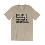 Load image into Gallery viewer, The Loft &amp; The Gallery &amp; The Garage (paradise garage) &amp; The Warehouse T-Shirt
