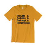 Load image into Gallery viewer, The Loft &amp; The Gallery &amp; The Garage (paradise garage) &amp; The Warehouse T-Shirt
