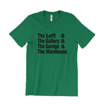 Load image into Gallery viewer, The Loft &amp; The Gallery &amp; The Garage (paradise garage) &amp; The Warehouse T-Shirt
