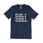 Load image into Gallery viewer, The Loft &amp; The Gallery &amp; The Garage (paradise garage) &amp; The Warehouse T-Shirt
