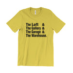 Load image into Gallery viewer, The Loft &amp; The Gallery &amp; The Garage (paradise garage) &amp; The Warehouse T-Shirt
